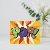 POP Ihre Nachricht Sprechblase Spaß Retro Ankündigungspostkarte (Stehend Vorderseite)