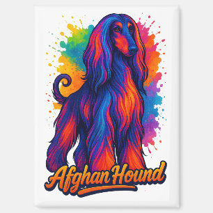 Pop in Afghanistan - Lebhafter farbenfroher Hund Magnet
