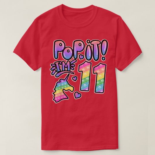Pop It 11st Birthday Girl Boys 11 Year Old Fidget T-Shirt (Design vorne)
