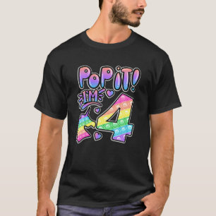 Pop It 4th Birthday Girl Boys 4 Years Old Fidget T-Shirt