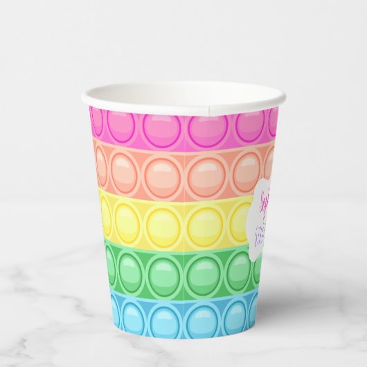 Pop It Birthday Party Paper Cup, Girl Birthday Pappbecher (Rechts)