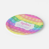 Pop It Birthday Party Paper Plate, Girl Birthday Pappteller (Schrägansicht)