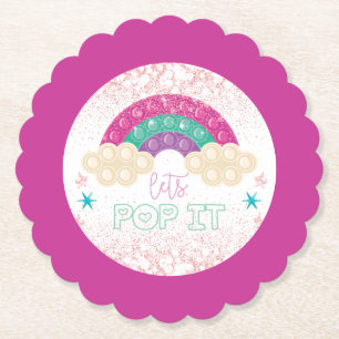 Pop It Birthday Rainbow Girl Untersetzer