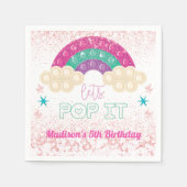 Pop It Birthday Rainbow Personalisiert Serviette (Vorderseite)