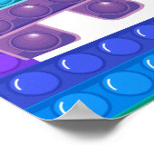 Pop It Boy Birthday Dinosaur Robot Personalisiert Poster (Ecke)