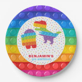 Pop It Boy Geburtstag Personalisiert farbig Pappteller (Vorderseite)
