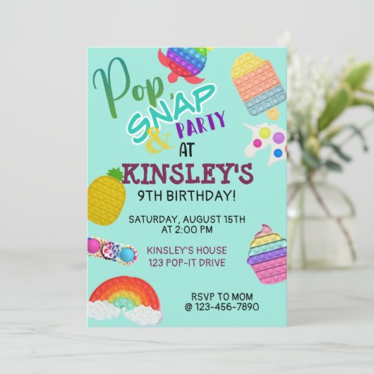 Pop It Bubble Fidget Toy Geburtstag (Stehend Vorderseite)