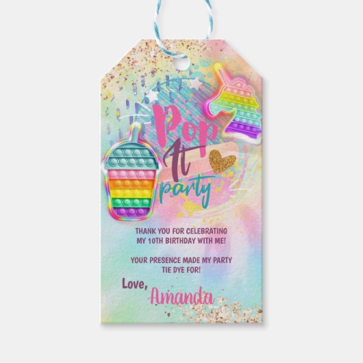 Pop It Bubble Fidget Toy Geschenkanhänger (Vorderseite)