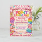 Pop-It Candyland Geburtstagsfeier Einladung (Stehend Vorderseite)