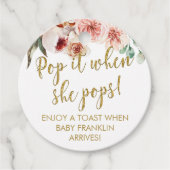 POP IT CHAMPAGNE FAVOR TAVOR GESCHENKANHÄNGER (Vorderseite)