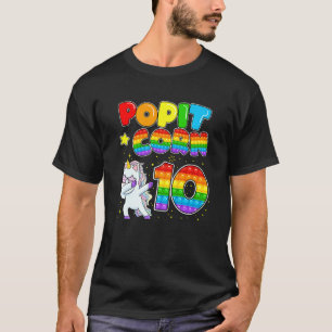 Pop It Corn Happy 10. Einhorn Geburtstag 10 Niedli T-Shirt