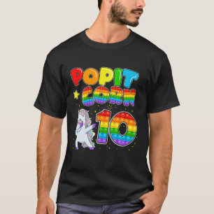 Pop It Corn Happy 10th Unicorn Geburtstag zehn Nie T-Shirt