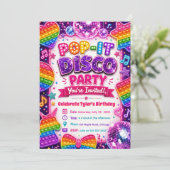 Pop It Disco Geburtstagsfeier Einladung (Stehend Vorderseite)
