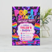 Pop It Disco Geburtstagsfeier Einladung (Stehend Vorderseite)