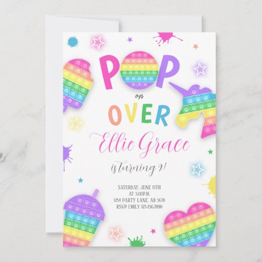 Pop It Fidget Toy Einladung (Vorderseite)