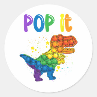 Pop It Fidget Toys Dinosaur T-Rex Kleinkind Boys P Runder Aufkleber