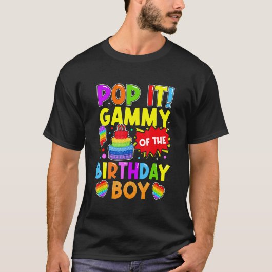 Pop It Gammy of the Birthday Boy Fidget Kinder Fam T-Shirt (Vorderseite)