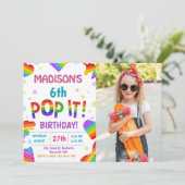 Pop It Geburtstag Einladung (Stehend Vorderseite)