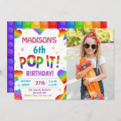 Pop It Geburtstag Einladung (Vorne/Hinten)