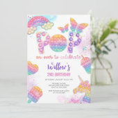 Pop It Geburtstagseinladung Einladung (Stehend Vorderseite)