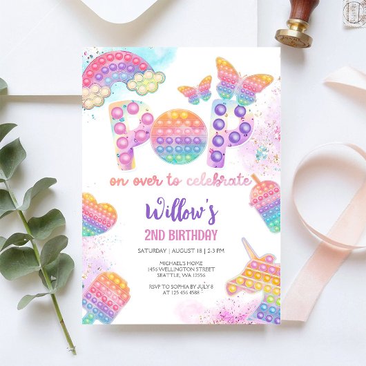 Pop It Geburtstagseinladung Einladung