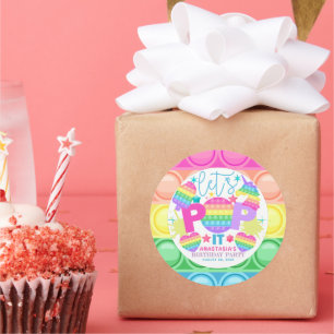 Pop It Girl Geburtstag Personalisiert Runder Aufkleber