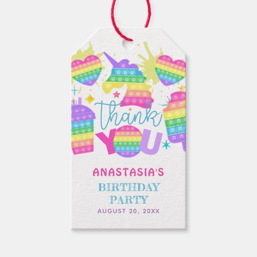 Pop It Girl Geburtstagsparty Geschenkanhänger (Vorderseite)