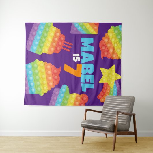 Pop It! | Invitation Birthday Backdrop Wandteppich