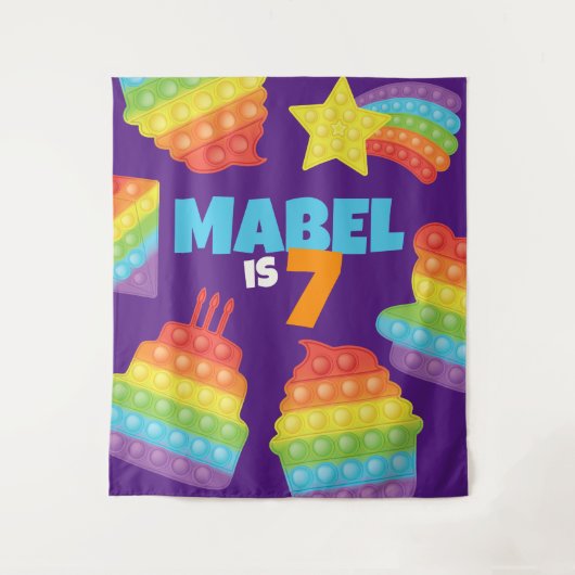 Pop It! | Invitation Birthday Backdrop Wandteppich (Vorderseite)