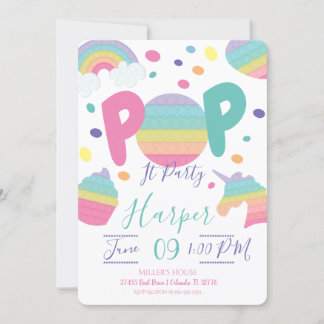 Pop It Kid's Geburtstagseinladung Einladung