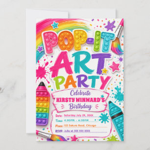 Pop-It-Kunst-Geburtstagsfeier Einladung