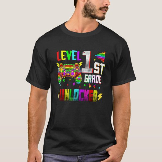 Pop It Level 1st Grade Unlocked Video Games Back T T-Shirt (Vorderseite)