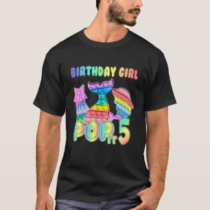 Pop It Mermaid Birthday Girl Fidget Toy 5. Geburts T-Shirt