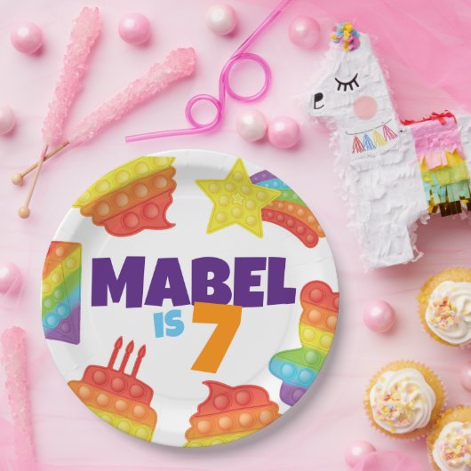 Pop It! | Rainbow Birthday Pappteller (Party)