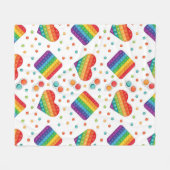 Pop It Spielzeug Regenbogenfarben Kinder Fleecedecke (Vorderseite (Horizontal))