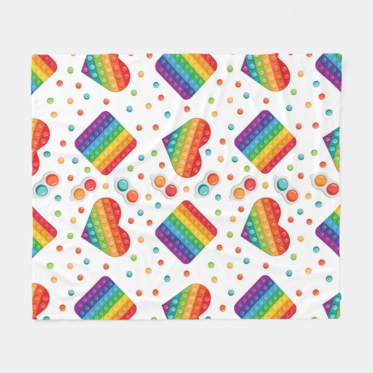 Pop It Spielzeug Regenbogenfarben Kinder Fleecedecke (Vorderseite (Horizontal))