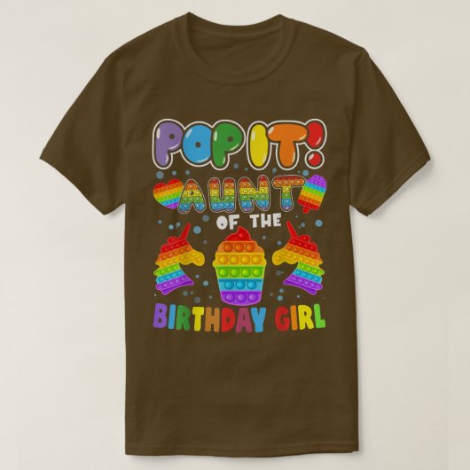 Pop It Tante of the Birthday Girl Kids Family Matc T-Shirt (Design vorne)