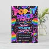 Pop It Tanz-Geburtstagsfeier Einladung (Stehend Vorderseite)