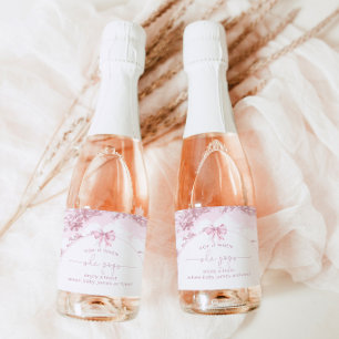 Pop it, wenn sie knallt Pink Toile Paris Babyparty Schaumweinetikett