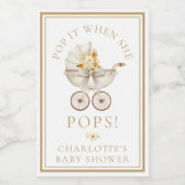 Pop It When She Pops Neutrales Kinderwagenetikett Weinetikett (Einzelnes Label)