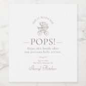 Pop It When She Pops Personalisierte Babyparty Weinetikett (Einzelnes Label)