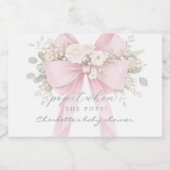 Pop it When She pops Pink Eucalyptus Bow Schaumweinetikett (Einzelnes Label)