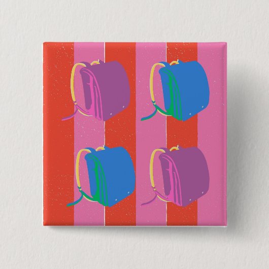 Pop Japanese School Bag Button (Vorderseite)