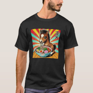 Pop japanische Kunst Nudelliebhaber Süßes Pferd Fo T-Shirt