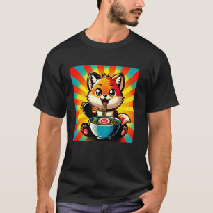 Pop japanische Kunst Nudeln Liebhaber Wildlife Süß T-Shirt