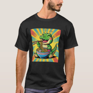 Pop japanische Kunst Nudeln Wildtiere Krokodil Ram T-Shirt