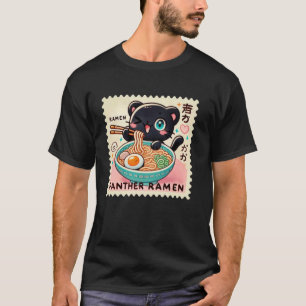 Pop japanische Kunst Postwertzeichen Nudeln Panthe T-Shirt