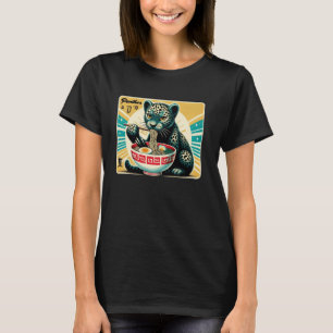 Pop japanische Kunst Postwertzeichen Nudeln Panthe T-Shirt