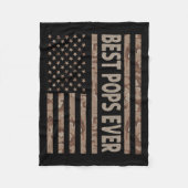 Pop je US-amerikanische Flagge Funny Großvater Vat Fleecedecke (Vorderseite)