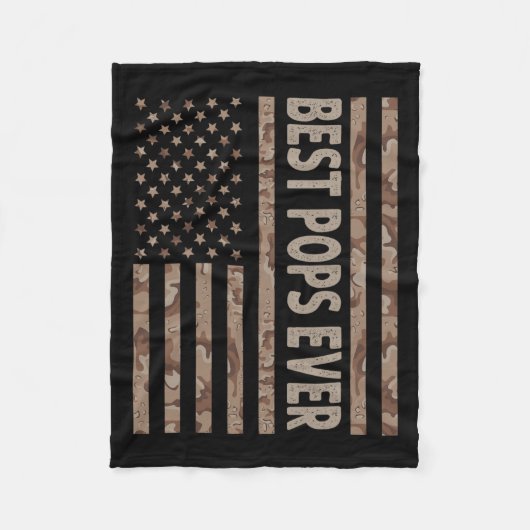 Pop je US-amerikanische Flagge Funny Großvater Vat Fleecedecke (Vorderseite)